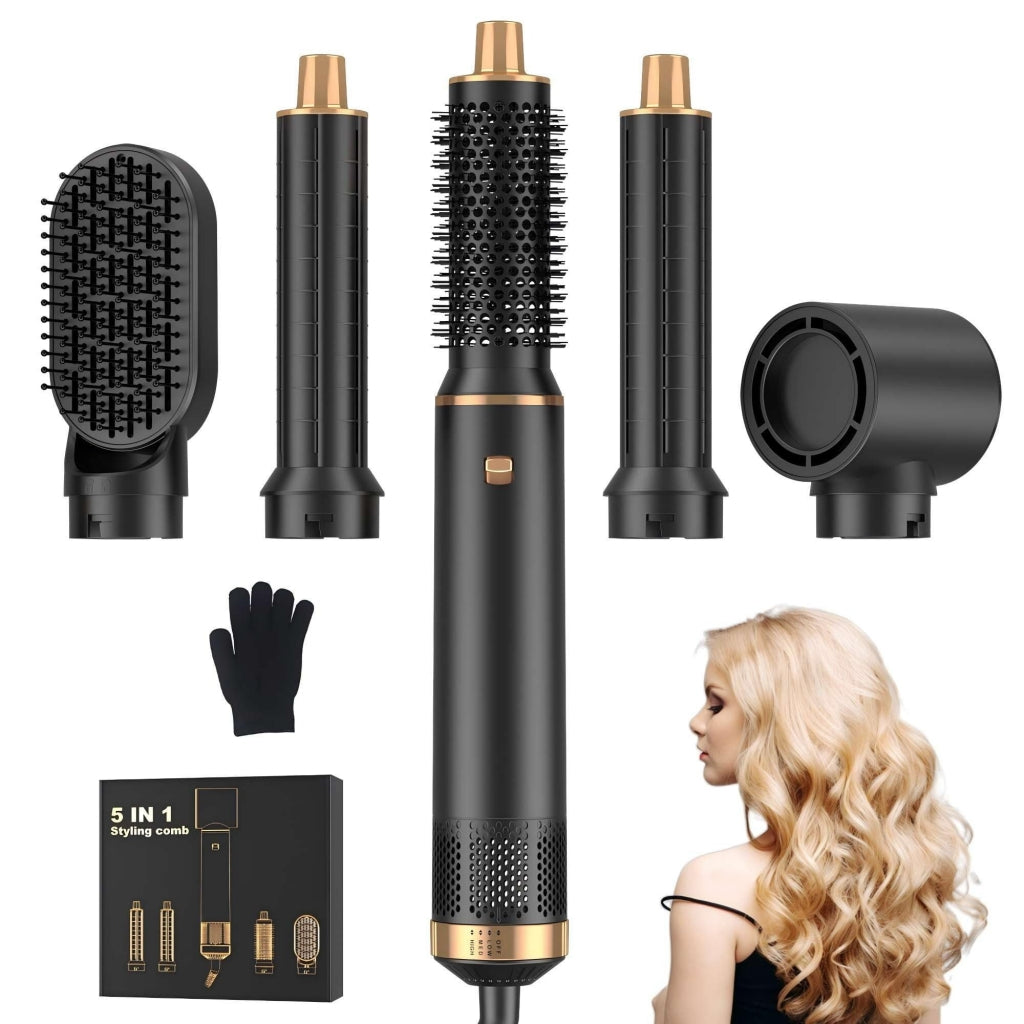 Escova de Cabelo Elétrica 5 em 1 com Acessórios Intercambiáveis