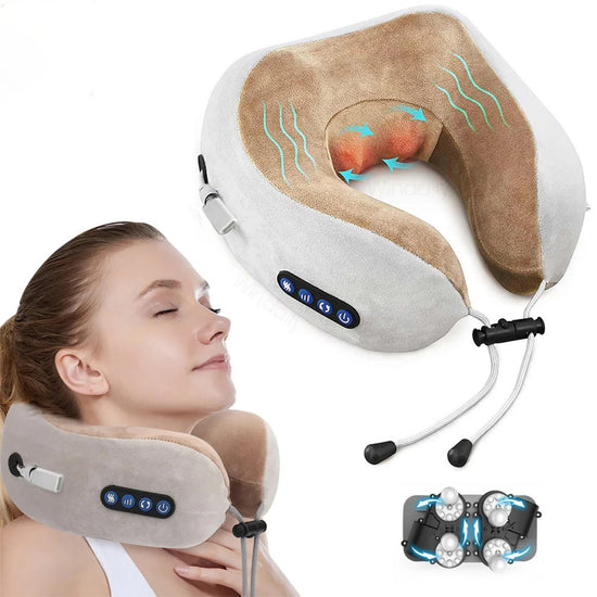 Almofada de Massagem Cervical com Aquecimento e Vibração